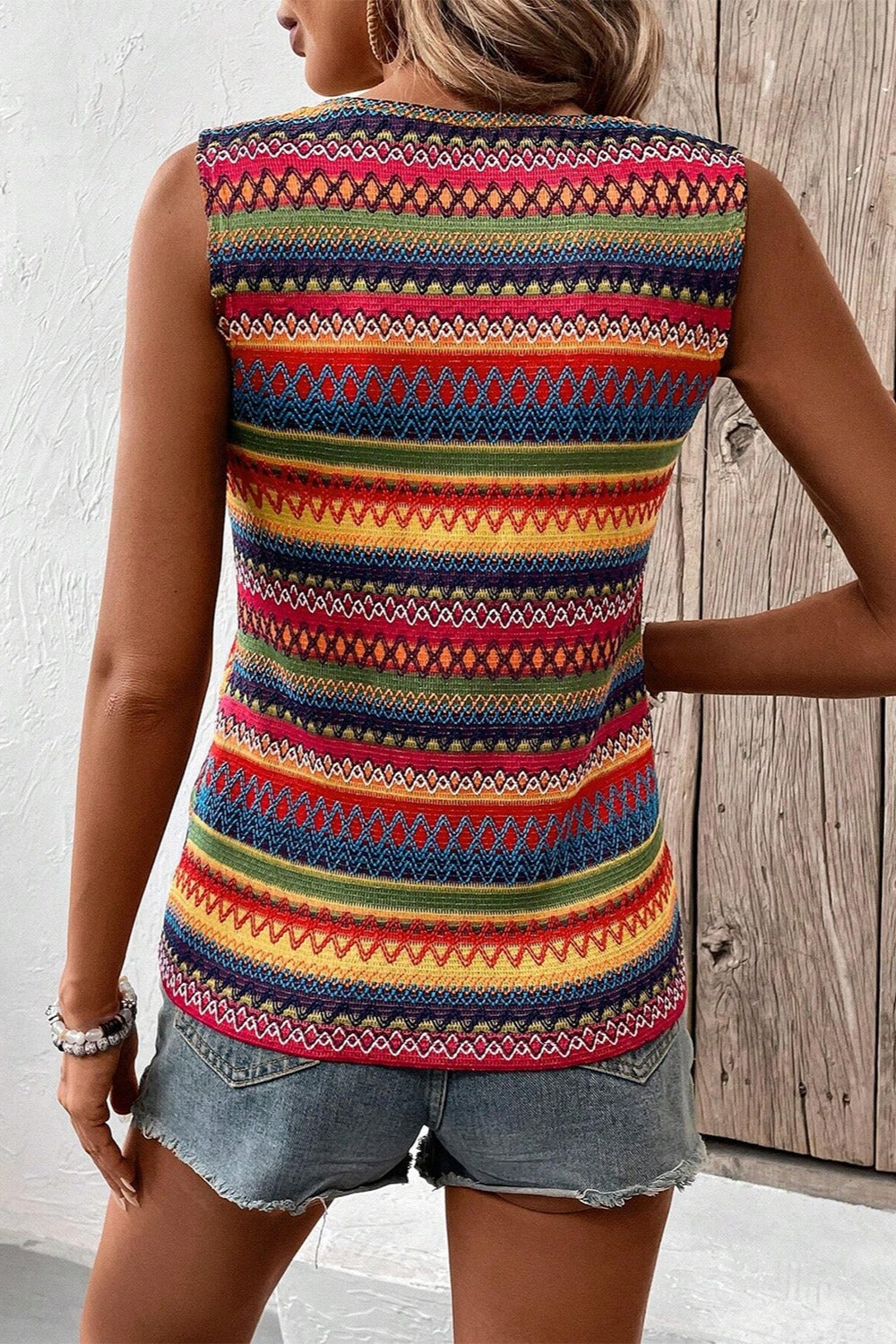 Contrast Multicolored Ladies Tank Top - Premium Ladies Tank Top -  Follower Of Faith Apparel Contrast tank top, Crochet tank top, Ladies summer tank tops, new arrival, new arrivals, Sale, Ship From Overseas, summer tank tops, SYNZ, Womens chic top, Womens clothing, Womens Sleeveless tank, Womens tank top Shop our Christian T-Shirts & Apparel