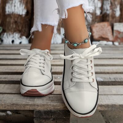 Contrast Trim Round Toe Platform Canvas Shoes (several colors) - Premium Ladies Shoes -  Follower Of Faith Apparel Canvas shoes, H@Y@H@E, Ladies shoes, new arrival, new arrivals, Platform shoes, Ship From Overseas, Womens shoes Shop our Christian T-Shirts & Apparel