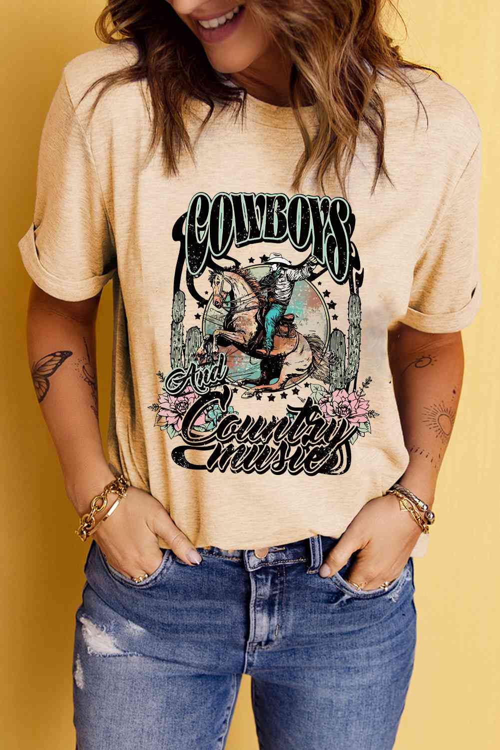 Cowboys & Country Music Ladies T-Shirt - Premium T-Shirt -  Follower Of Faith Apparel Christian cowgirl shirts, Cowboys and country music tee, Cowgirl apparel, cowgirl life, Cowgirl Life t shirt, Cowgirl life t shirts, Cowgirl tees, Horse tee, ladies Short sleeve, ladies Short Sleeve t shirt, ladies Short Sleeve tee, ladies short sleeve tees, new, new arrival, new arrivals, Ship From Overseas, SYNZ, T shirts for cowgirls Shop our Christian T-Shirts & Apparel