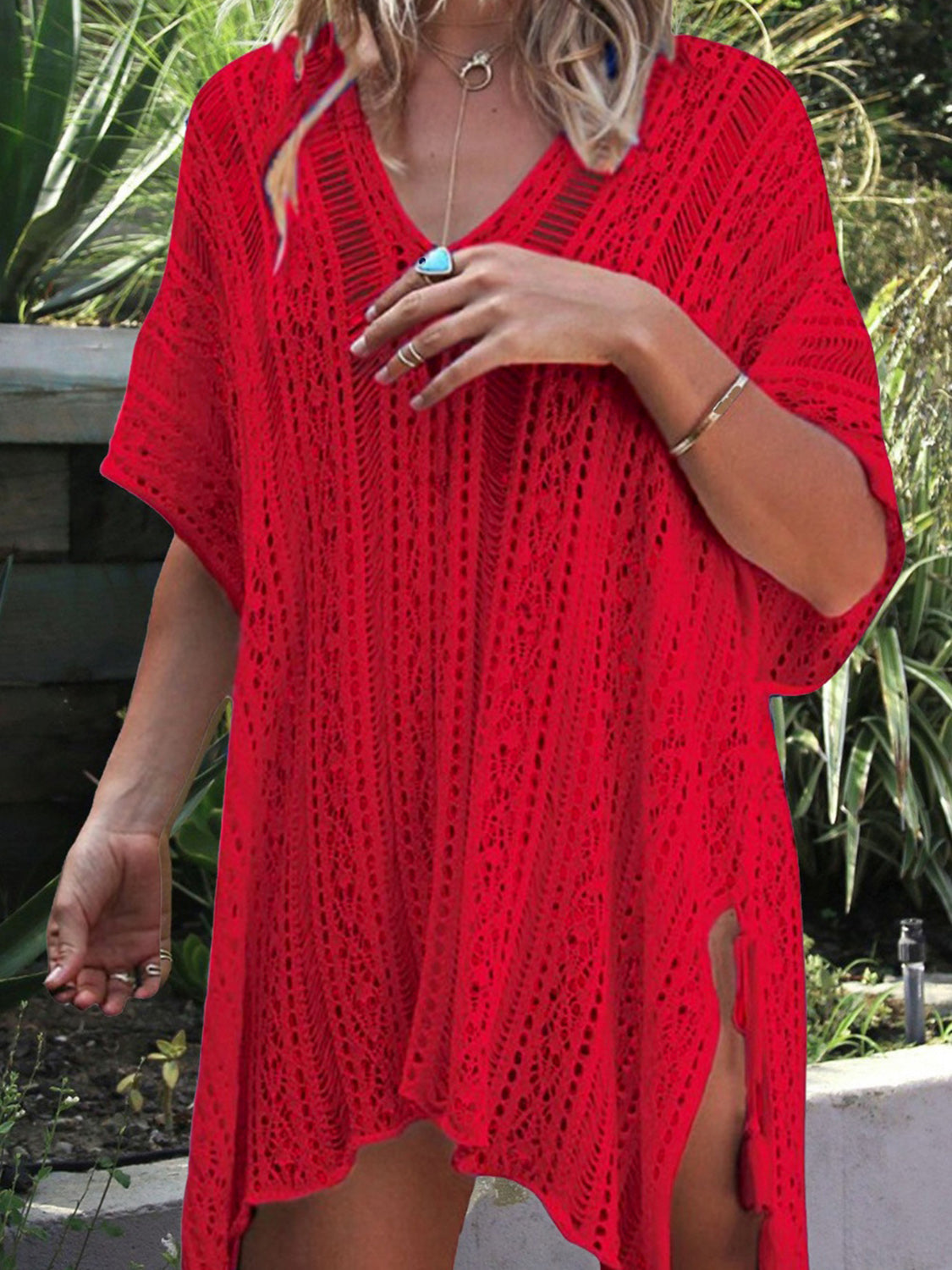 Cozy V-Neck Cover-Up with Tassel (several colors) - Premium Ladies Coverup -  Follower Of Faith Apparel Beach cover up for women, boho, Boho swim suit cover up, Ladies cover up, new arrival, new arrivals, Sale, Ship From Overseas, Stylish beach cover up, Summertime cover up for women, Swimsuit cover up, Womens cover up, Y.S.J.Y Shop our Christian T-Shirts & Apparel