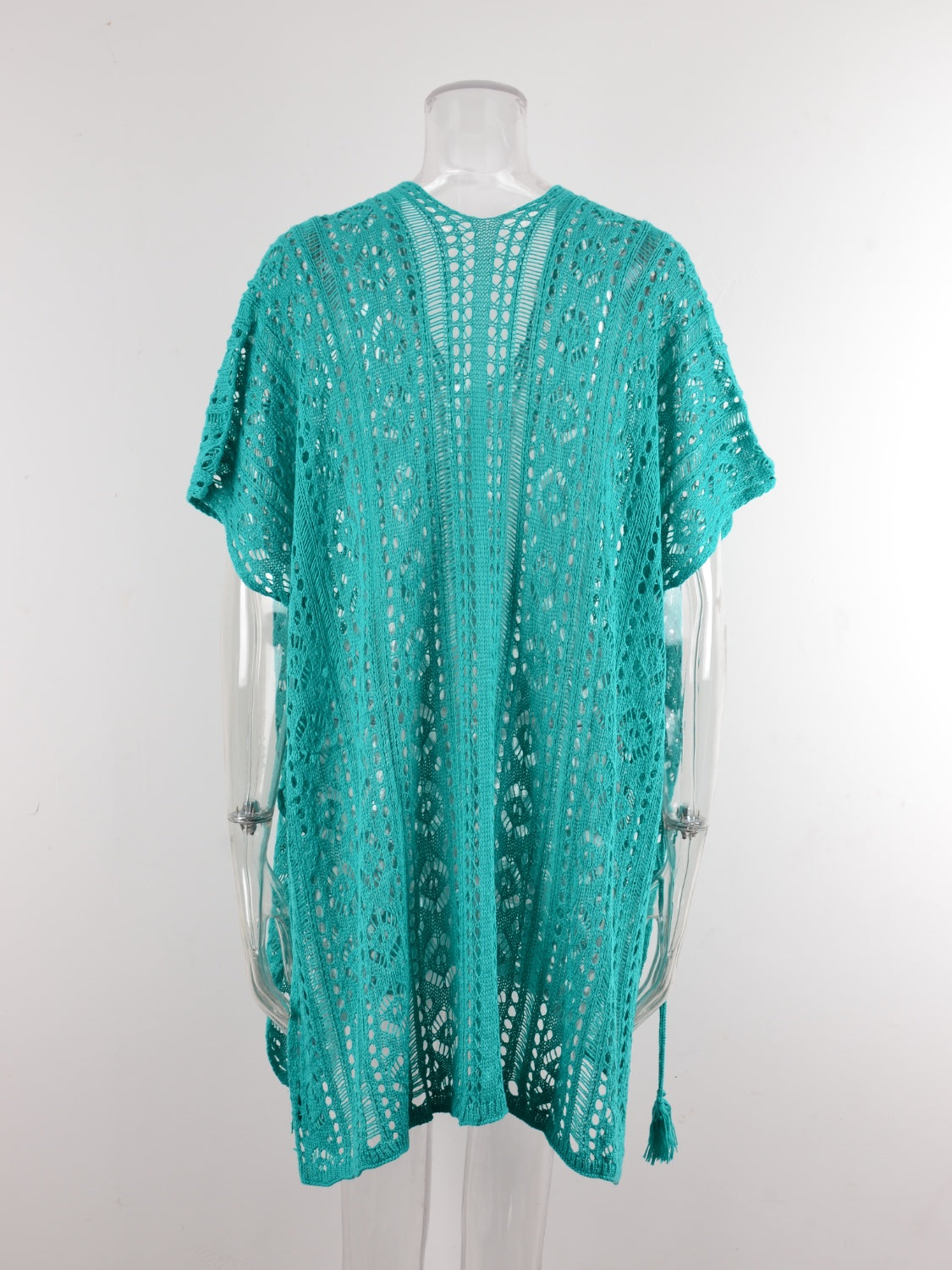 Cutout V-Neck Cover-Up with Tassel - Premium Ladies Coverup -  Follower Of Faith Apparel Beach cover up for women, boho, Boho swim suit cover up, Ladies cover up, new arrival, new arrivals, Sale, Ship From Overseas, Stylish beach cover up, Summertime cover up for women, Swimsuit cover up, Womens cover up, Y.S.J.Y Shop our Christian T-Shirts & Apparel