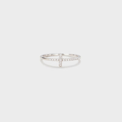 Cross Zircon Sterling Silver Ring - Sliver or Rose Gold - Follower Of Faith Apparel