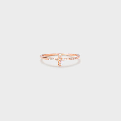 Cross Zircon Sterling Silver Ring - Sliver or Rose Gold - Follower Of Faith Apparel