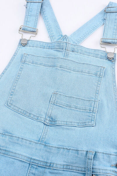 Distressed Denim Overalls with Pockets - Premium Overalls -  Follower Of Faith Apparel denim overalls, jean overalls, jeans, ladies overalls, laides, Ship From Overseas, SYNZ Shop our Christian T-Shirts & Apparel