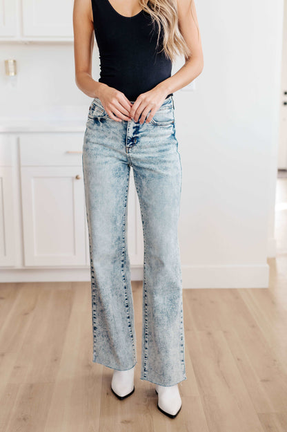 Dory High Waist Mineral Wash Raw Hem Wide Leg Jeans - Premium Jeans -  Follower Of Faith Apparel 0/24, 1-3-2024, 1/25, 11/30, 13/31, 14W, 15/32, 16W, 18W, 2-16-2024, 20W, 22W, 24W, 3-27-2024, 3/26, 5/27, 7/28, 88828, 9/29, ASF1-18-2024, Denim, flatrate, JB12-20-2023, JBAvailableNow, Judy Blue, SpringDenim24, X2-6-24 Shop our Christian T-Shirts & Apparel