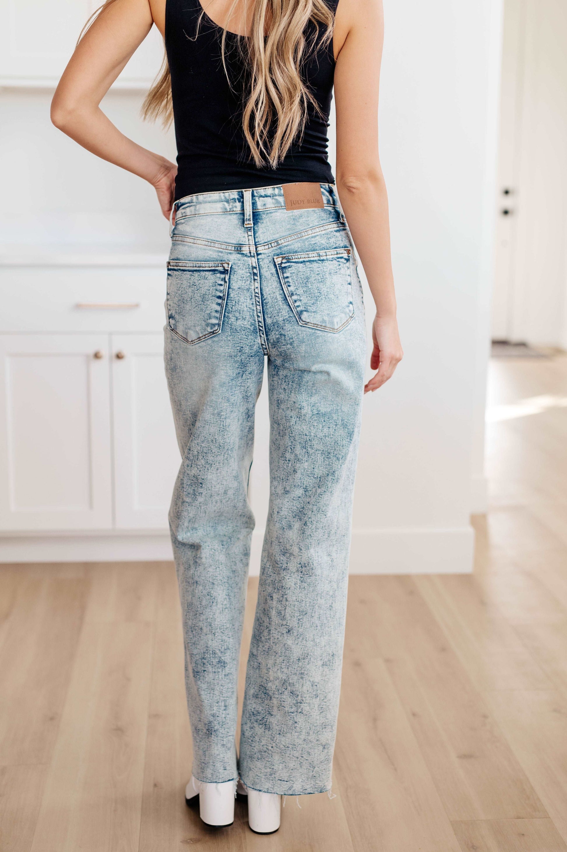 Dory High Waist Mineral Wash Raw Hem Wide Leg Jeans - Premium Jeans -  Follower Of Faith Apparel 0/24, 1-3-2024, 1/25, 11/30, 13/31, 14W, 15/32, 16W, 18W, 2-16-2024, 20W, 22W, 24W, 3-27-2024, 3/26, 5/27, 7/28, 88828, 9/29, ASF1-18-2024, Denim, flatrate, JB12-20-2023, JBAvailableNow, Judy Blue, X2-6-24 Shop our Christian T-Shirts & Apparel