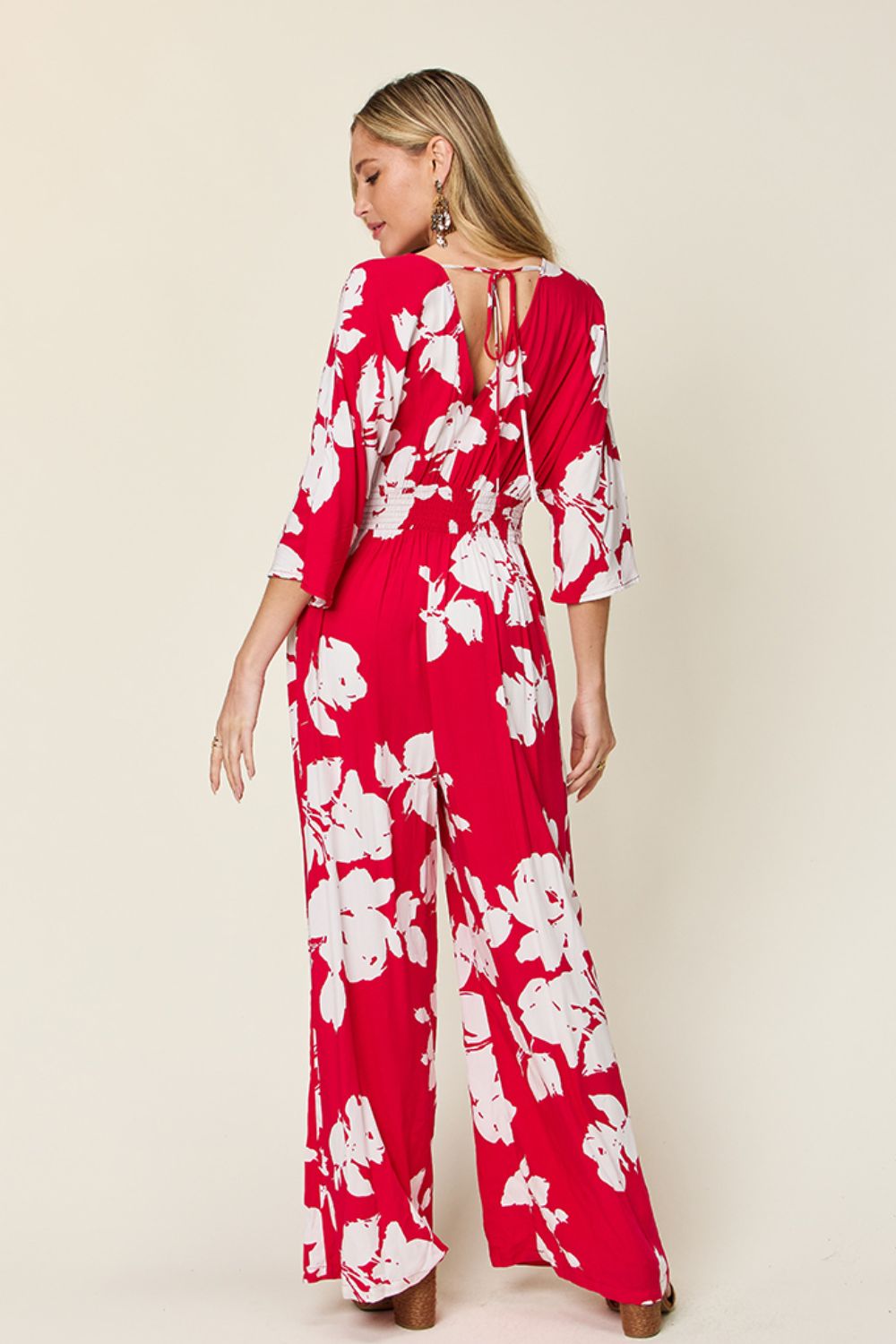 Double Take Floral Print Tie Back Wide Leg Jumpsuit - Premium Ladies Rompers -  Follower Of Faith Apparel Double Take, Floral jumpsuit, Floral print, Jumpsuits, new arrival, new arrivals, romper jumpsuit, Romper pants jumpsuit, Sale, Ship From Overseas, Womens Floral jumpsuit, Womens tied back jumpsuit Shop our Christian T-Shirts & Apparel