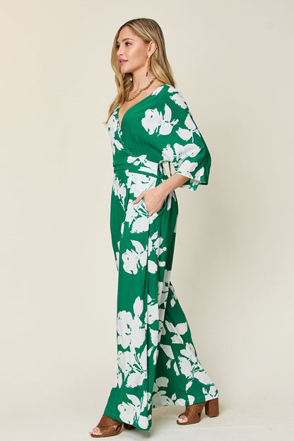 Double Take Floral Print Tie Back Wide Leg Jumpsuit - Premium Ladies Rompers -  Follower Of Faith Apparel Double Take, Floral jumpsuit, Floral print, Jumpsuits, new arrival, new arrivals, romper jumpsuit, Romper pants jumpsuit, Sale, Ship From Overseas, Womens Floral jumpsuit, Womens tied back jumpsuit Shop our Christian T-Shirts & Apparel