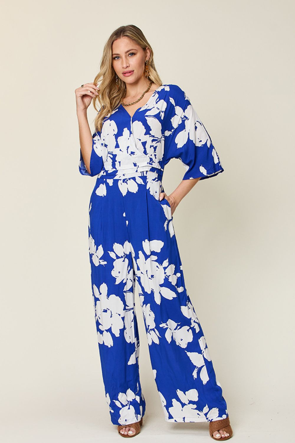 Double Take Floral Print Tie Back Wide Leg Jumpsuit - Premium Ladies Rompers -  Follower Of Faith Apparel Double Take, Floral jumpsuit, Floral print, Jumpsuits, new arrival, new arrivals, romper jumpsuit, Romper pants jumpsuit, Sale, Ship From Overseas, Womens Floral jumpsuit, Womens tied back jumpsuit Shop our Christian T-Shirts & Apparel