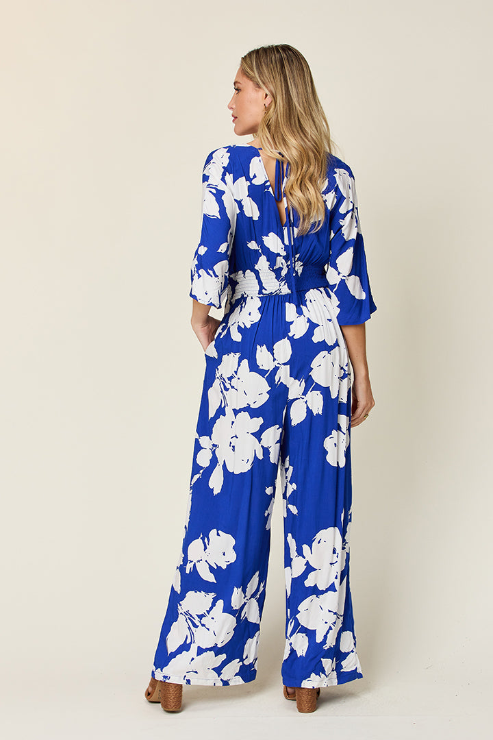 Double Take Floral Print Tie Back Wide Leg Jumpsuit - Premium Ladies Rompers -  Follower Of Faith Apparel Double Take, Floral jumpsuit, Floral print, Jumpsuits, new arrival, new arrivals, romper jumpsuit, Romper pants jumpsuit, Sale, Ship From Overseas, Womens Floral jumpsuit, Womens tied back jumpsuit Shop our Christian T-Shirts & Apparel