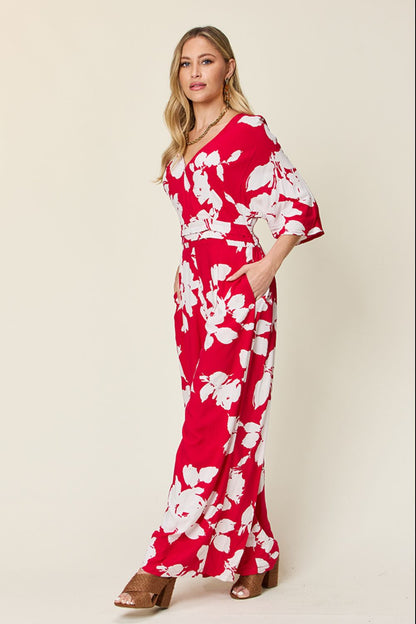 Double Take Floral Print Tie Back Wide Leg Jumpsuit - Premium Ladies Rompers -  Follower Of Faith Apparel Double Take, Floral jumpsuit, Floral print, Jumpsuits, new arrival, new arrivals, romper jumpsuit, Romper pants jumpsuit, Sale, Ship From Overseas, Womens Floral jumpsuit, Womens tied back jumpsuit Shop our Christian T-Shirts & Apparel