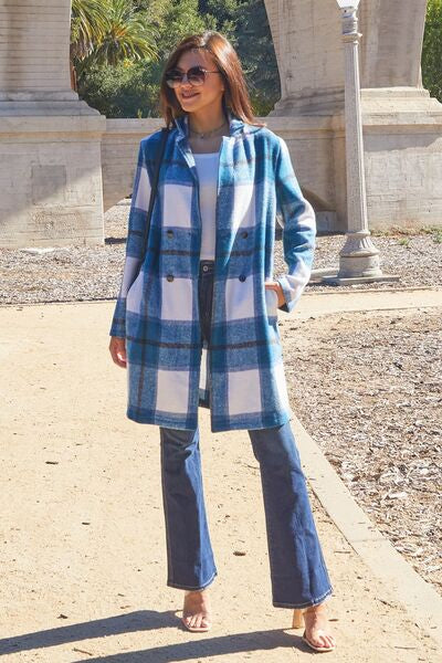 Double Take Full Size Plaid Button Up Lapel Collar Coat - Premium Jacket -  Follower Of Faith Apparel Double take, Jacket, Ship from USA Shop our Christian T-Shirts & Apparel