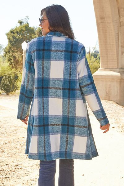 Double Take Full Size Plaid Button Up Lapel Collar Coat - Premium Jacket -  Follower Of Faith Apparel Double take, Jacket, Ship from USA Shop our Christian T-Shirts & Apparel