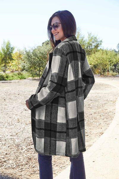 Double Take Full Size Plaid Button Up Lapel Collar Coat - Premium Jacket -  Follower Of Faith Apparel Double take, Jacket, Ship from USA Shop our Christian T-Shirts & Apparel