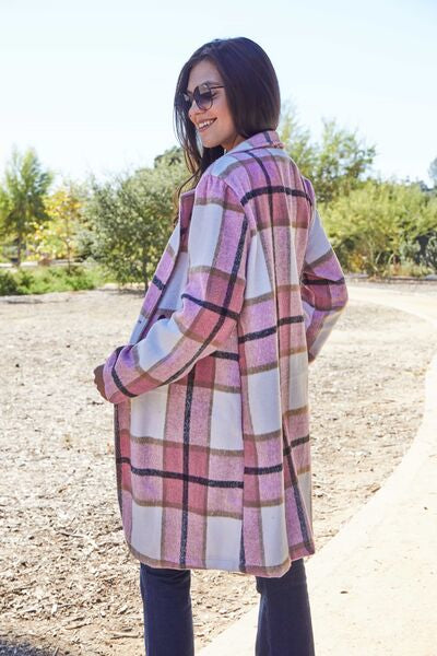 Double Take Full Size Plaid Button Up Lapel Collar Coat - Premium Jacket -  Follower Of Faith Apparel Double take, Jacket, Ship from USA Shop our Christian T-Shirts & Apparel