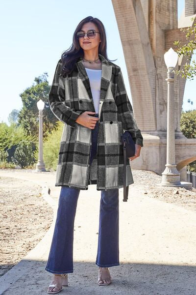 Double Take Full Size Plaid Button Up Lapel Collar Coat - Premium Jacket -  Follower Of Faith Apparel Double take, Jacket, Ship from USA Shop our Christian T-Shirts & Apparel