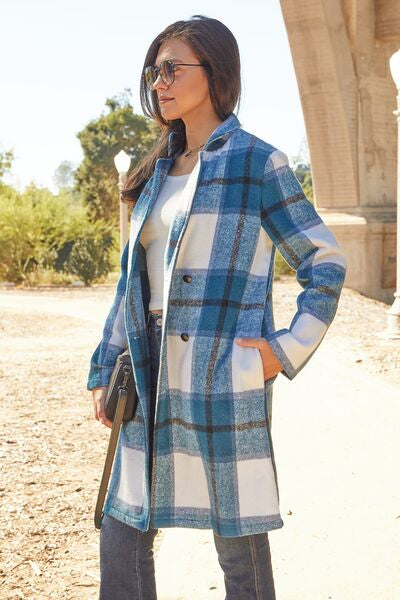 Double Take Full Size Plaid Button Up Lapel Collar Coat - Premium Jacket -  Follower Of Faith Apparel Double take, Jacket, Ship from USA Shop our Christian T-Shirts & Apparel