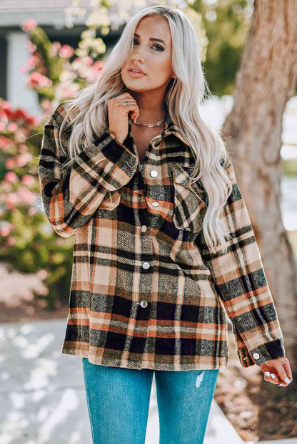 Double Take Plaid Button Front Shirt Jacket with Breast Pockets - Premium Jacket -  Follower Of Faith Apparel Double Take, Jacket, Plaid jacket, Ship From Overseas Shop our Christian T-Shirts & Apparel