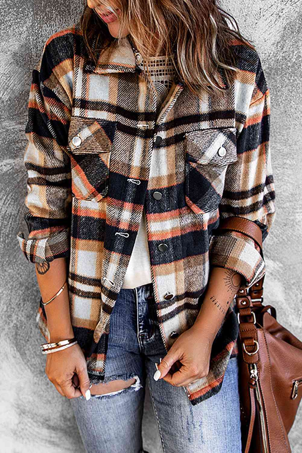 Double Take Plaid Button Front Shirt Jacket with Breast Pockets - Premium Jacket -  Follower Of Faith Apparel Double Take, Jacket, Plaid jacket, Ship From Overseas Shop our Christian T-Shirts & Apparel