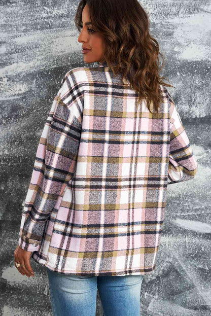 Double Take Plaid Button Front Shirt Jacket with Breast Pockets - Premium Jacket -  Follower Of Faith Apparel Double Take, Jacket, Plaid jacket, Ship From Overseas Shop our Christian T-Shirts & Apparel