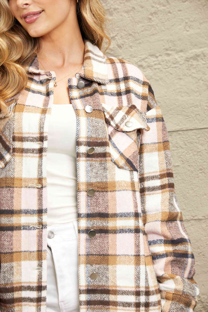 Double Take Plaid Button Front Shirt Jacket with Breast Pockets - Premium Jacket -  Follower Of Faith Apparel Double Take, Jacket, Plaid jacket, Ship From Overseas Shop our Christian T-Shirts & Apparel