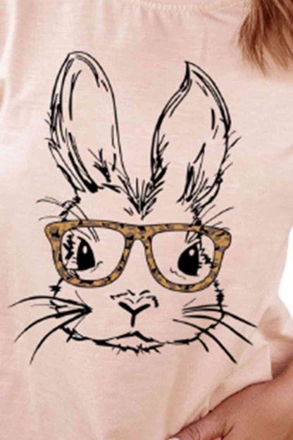 Easter Bunny Graphic Ladies Short Sleeve Tee{{ shop.domain }TrendsiApparel for Easter, bunny with glasses, Easter bunny tee, Easter tee, Holiday Easter, Jesus tee for 