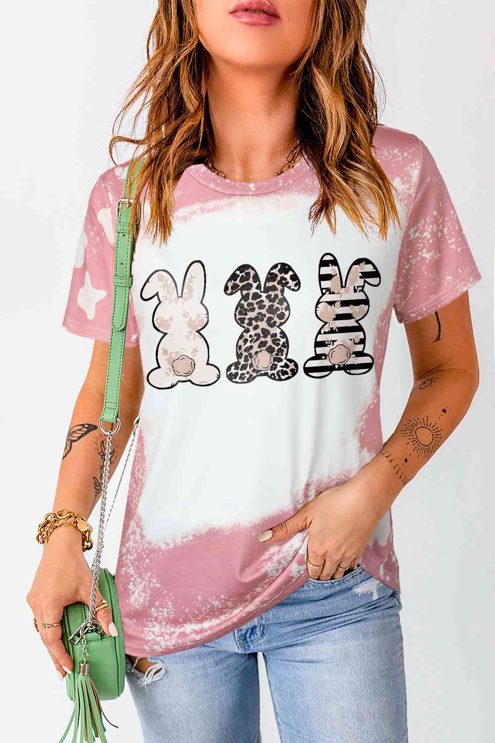 Easter Bunny’s Bleached Ladies T-Shirt{{ shop.domain }TrendsiApparel for Easter, Bleached tee, Christian Bleached t shirts, Easter bunny tee, Easter tee, Holiday