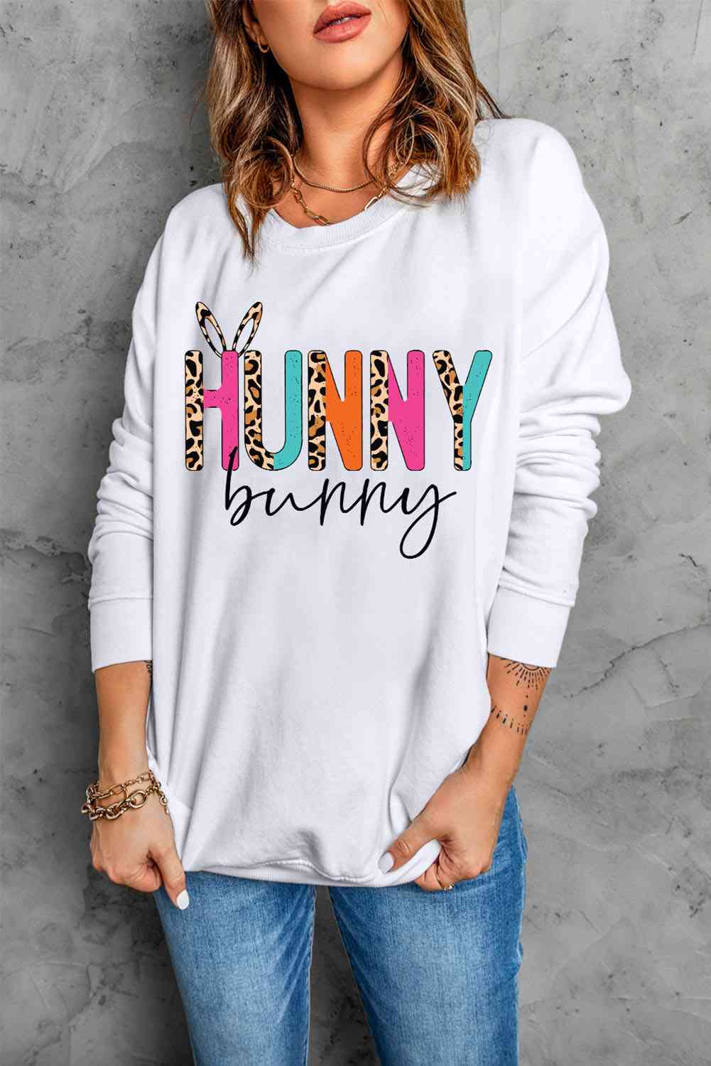 Easter HUNNY BUNNY Ladies Sweatshirt - Follower Of Faith Apparel