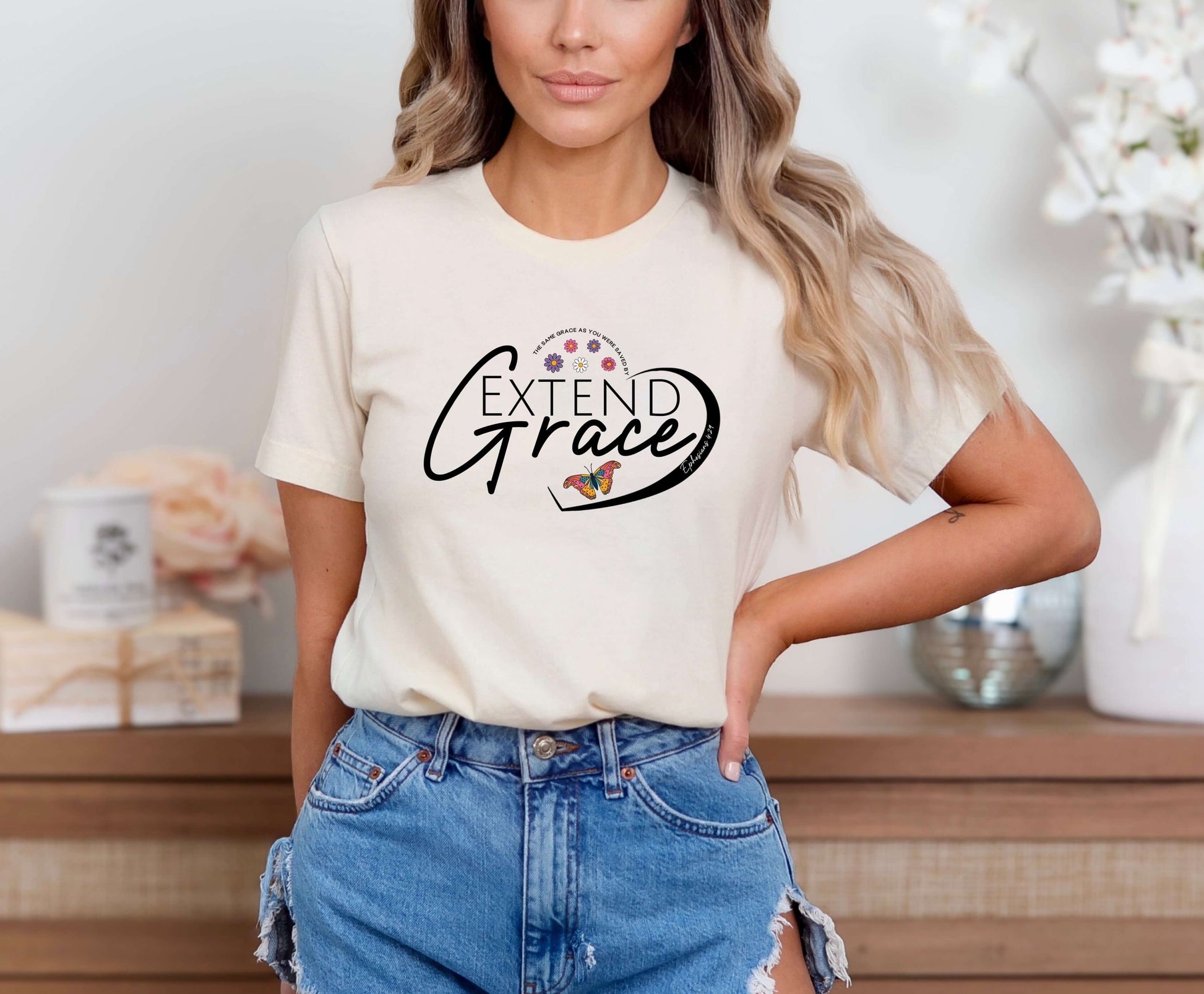 Extend Grace Ephesians 4:29 Ladies T-Shirt - Premium Ladies T-Shirt -  Follower Of Faith Apparel Christian faith t shirt, Cotton, Crew neck, DTG, Ephesians 4:29, Extend grace t shirt, Extend the same grace that you were given, Faith apparel, Grace, Neck Labels, Regular fit, T-shirts, TikTok, Unisex, Women's Clothing, Womens Christian t shirt, Womens short sleeve shirt Shop our Christian T-Shirts & Apparel