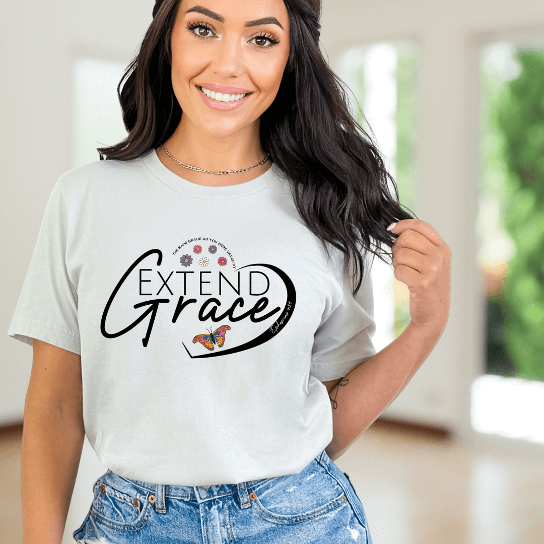 Extend Grace Ephesians 4:29 Ladies T-Shirt - Premium Ladies T-Shirt -  Follower Of Faith Apparel Christian faith t shirt, Cotton, Crew neck, DTG, Ephesians 4:29, Extend grace t shirt, Extend the same grace that you were given, Faith apparel, Grace, Neck Labels, Regular fit, T-shirts, TikTok, Unisex, Women's Clothing, Womens Christian t shirt, Womens short sleeve shirt Shop our Christian T-Shirts & Apparel