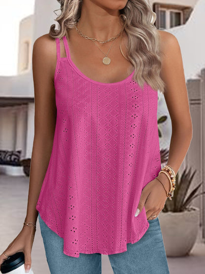 Eyelet Scoop Neck Spaghetti Strap Cami - Premium Ladies Tank Top -  Follower Of Faith Apparel J$M$L, Ship From Overseas Shop our Christian T-Shirts & Apparel