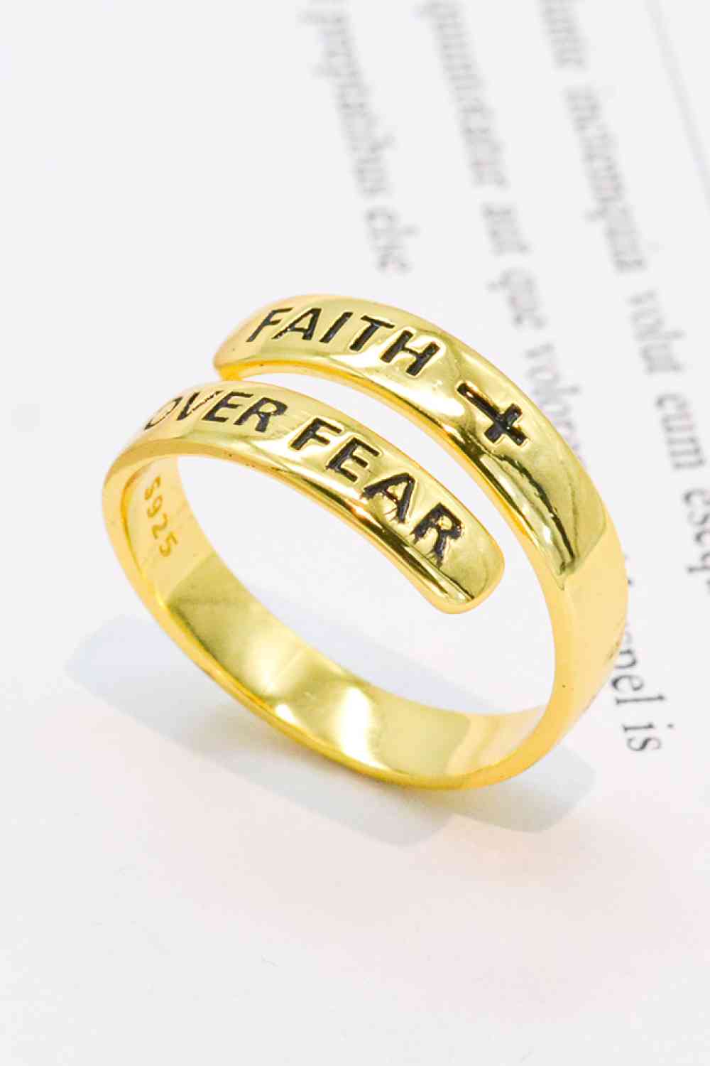 FAITH OVER FEAR Sterling Silver - Premium Ring -  Follower Of Faith Apparel 925 high quality sterling silver ring, 925 sterling silver, CHAMSS, Christian jewelry, christian sterling silver ring, faith jewelry, faith over fear accessories, faith over fear jewelry, faith over fear ring, faith ring, gold, jewelry sale, new, new arrival, new arrivals, rings of faith, rose gold, Ship From Overseas, silver, sterling silver, white gold Shop our Christian T-Shirts & Apparel