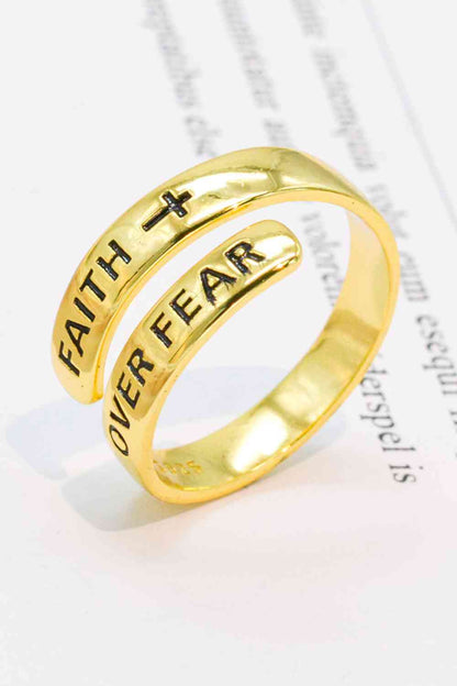 FAITH OVER FEAR Sterling Silver - Premium Ring -  Follower Of Faith Apparel 925 high quality sterling silver ring, 925 sterling silver, CHAMSS, Christian jewelry, christian sterling silver ring, faith jewelry, faith over fear accessories, faith over fear jewelry, faith over fear ring, faith ring, gold, jewelry sale, new, new arrival, new arrivals, rings of faith, rose gold, Ship From Overseas, silver, sterling silver, white gold Shop our Christian T-Shirts & Apparel