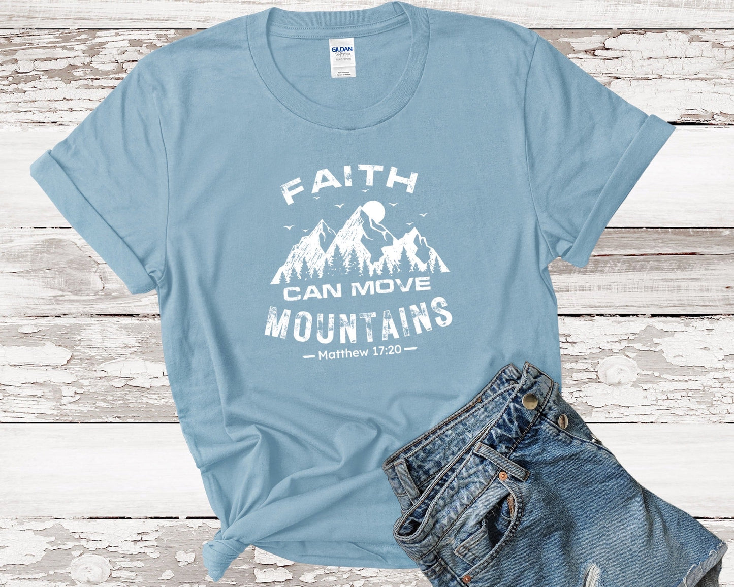 Faith Can Move Mountains Ladies T-Shirt - Premium Ladies T-Shirt -  Follower Of Faith Apparel Christian tshirt, Cotton, Crew neck, DTG, faith apparel, Faith apparel for women, Faith can move mountains, Faith can move mountains t shirt, Faith t shirts for ladies, Faith t shirts for women, Ladies short sleeve, Neck Labels, New, Regular fit, T-shirts, Women's Clothing Shop our Christian T-Shirts & Apparel