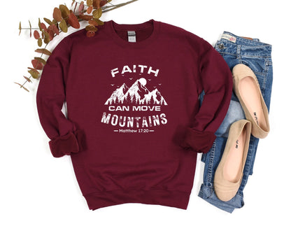 Faith Can Move Mountains Sweatshirt - Premium Sweatshirt -  Follower Of Faith Apparel Christian apparel for ladies, Comfy Christian Sweatshirts, Crew neck, DTG, Faith apparel for women, Faith can move mountains sweatshirt, Ladies sweatshirt, Matthew 17:20 apparel, New, Regular fit, Sweatshirts, Unisex, Women's Clothing, Women’s winter wear Shop our Christian T-Shirts & Apparel