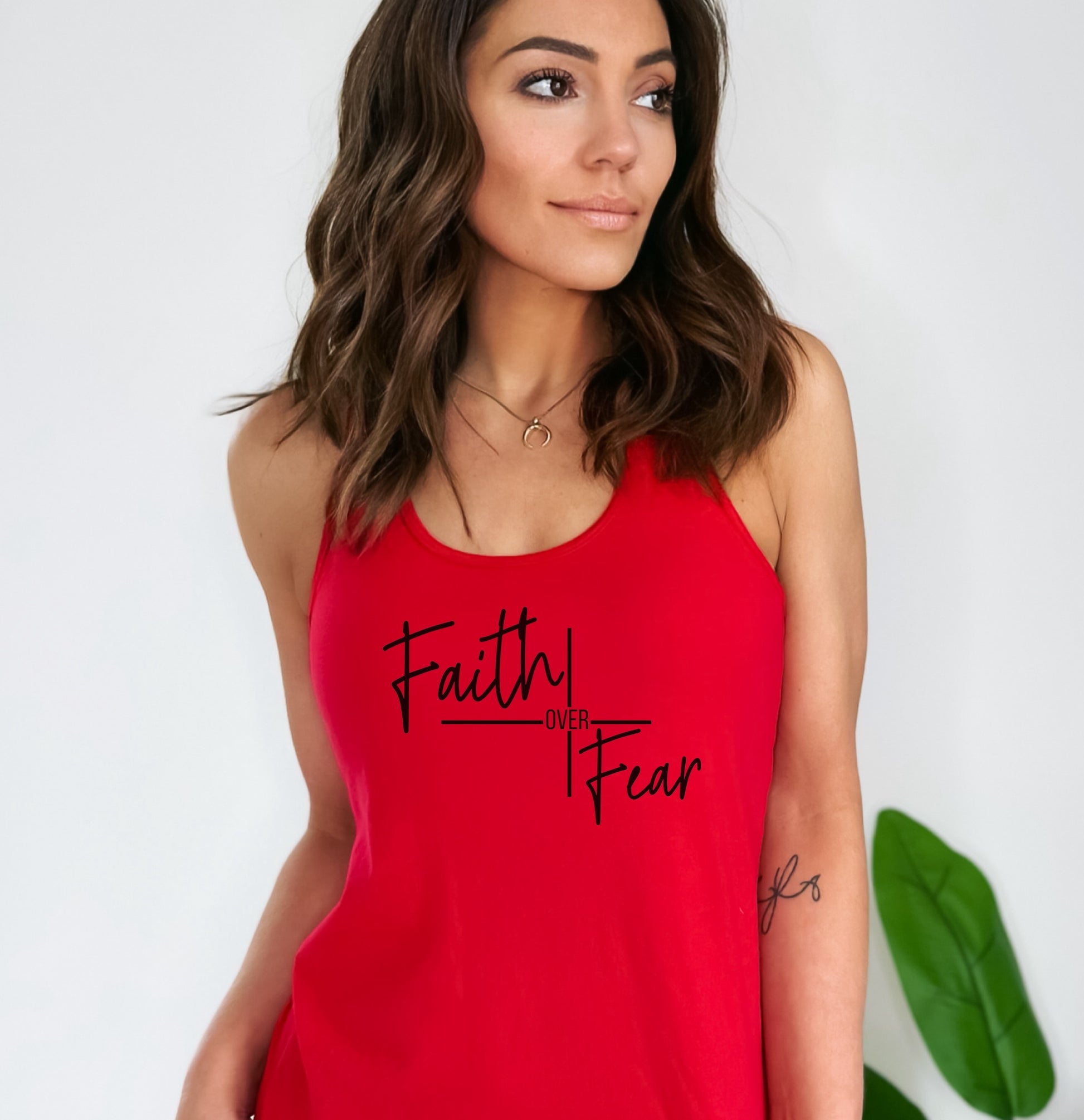 Faith Over Fear Ladies Tank Top - Premium Ladies Tank Top -  Follower Of Faith Apparel Christian tank tops, Christian tank tops for women, faith over fear apparel, faith over fear tank top, faith tank top, ladies Christian tank top, Ladies summer tank tops, ladies tank top, Ladies Tank Tops, Slim fit, Summer Challenge Picks, summer Christian tank top, summer tank tops, Tank Tops, women's Christian tank tops, Women's Clothing, workout tank tops Shop our Christian T-Shirts & Apparel