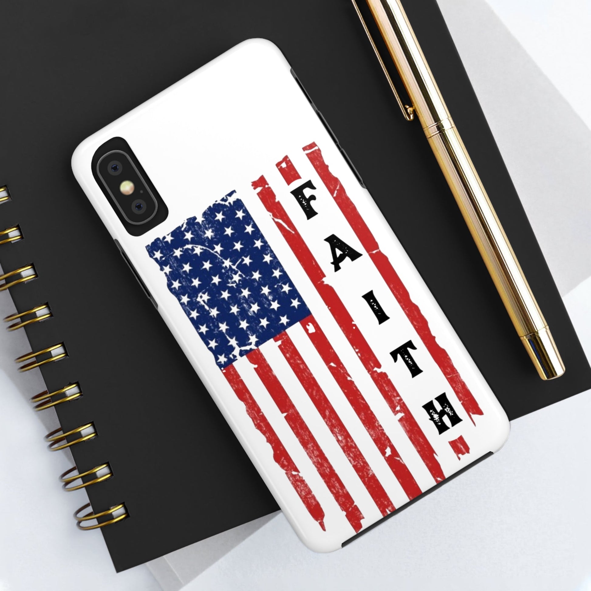 Faith USA Flag iPhone Case - Premium Phone Case -  Follower Of Faith ApparelAccessories, American flag iPhone case, durable Christian iphone cases, durable iPhone cases, Glossy, iPhone Cases, Phone accessory, Phone Cases, Tough, USA flag faith phone case Shop our Christian T-Shirts & Apparel