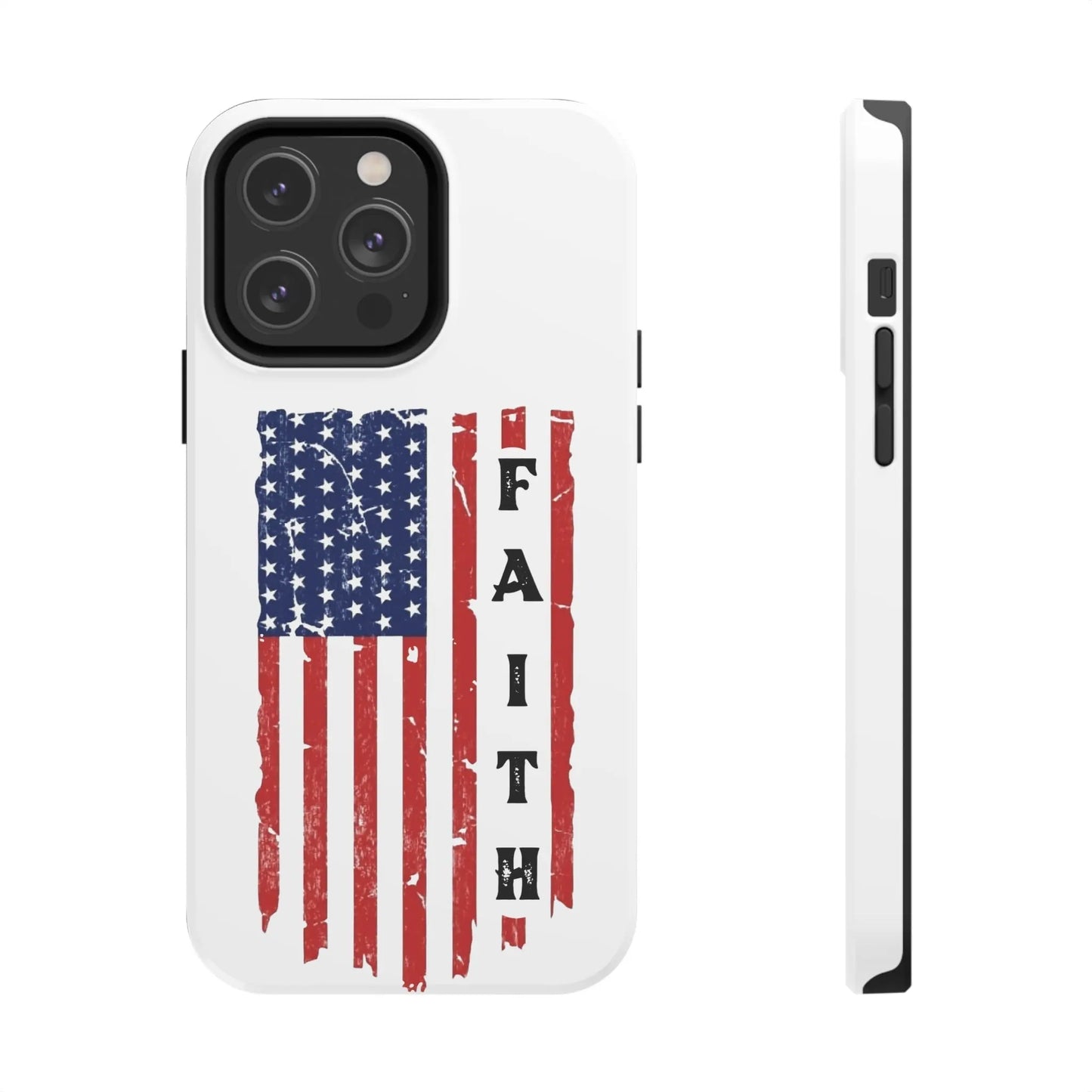 Faith USA Flag iPhone Case - Premium Phone Case -  Follower Of Faith ApparelAccessories, American flag iPhone case, durable Christian iphone cases, durable iPhone cases, Glossy, iPhone Cases, Phone accessory, Phone Cases, Tough, USA flag faith phone case Shop our Christian T-Shirts & Apparel