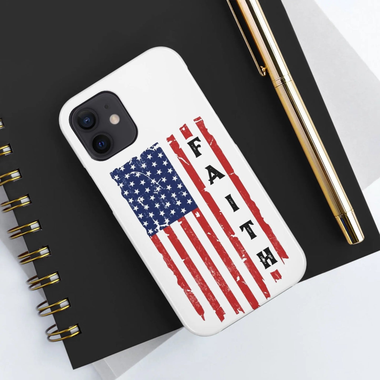 Faith USA Flag iPhone Case - Premium Phone Case -  Follower Of Faith ApparelAccessories, American flag iPhone case, durable Christian iphone cases, durable iPhone cases, Glossy, iPhone Cases, Phone accessory, Phone Cases, Tough, USA flag faith phone case Shop our Christian T-Shirts & Apparel