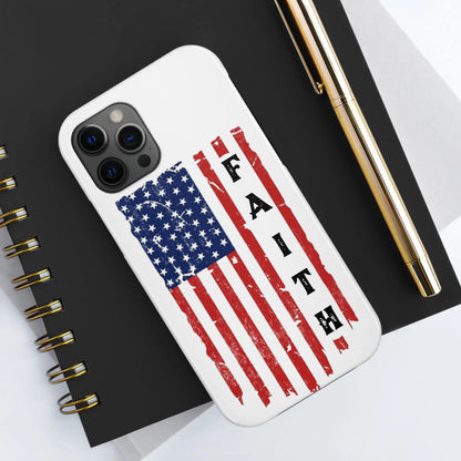 Faith USA Flag iPhone Case - Premium Phone Case -  Follower Of Faith ApparelAccessories, American flag iPhone case, durable Christian iphone cases, durable iPhone cases, Glossy, iPhone Cases, Phone accessory, Phone Cases, Tough, USA flag faith phone case Shop our Christian T-Shirts & Apparel