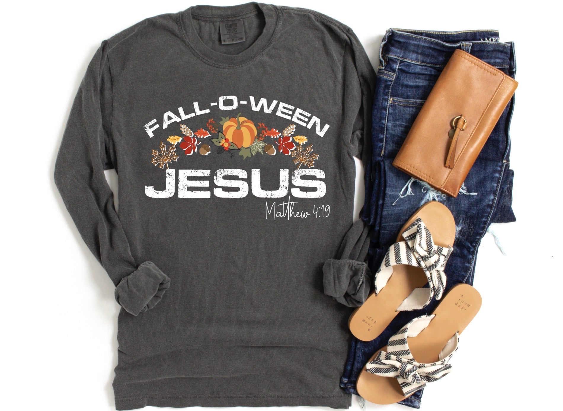 Fall- O-Ween Vintage Style Ladies Sweatshirt - Premium Sweatshirt -  Follower Of Faith Apparel Crew neck, DTG, fall, Fall Christian apparel, Fall Christian sweatshirts, Fall Jesus apparel, Fall O Ween vintage sweatshirt, Ladies fall sweatshirts, Ladies sweatshirts, New, Seasonal Picks, Sweatshirts, Unisex, Women's Clothing Shop our Christian T-Shirts & Apparel