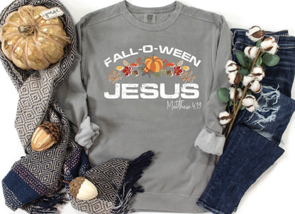 Fall- O-Ween Vintage Style Ladies Sweatshirt - Premium Sweatshirt -  Follower Of Faith Apparel Crew neck, DTG, fall, Fall Christian apparel, Fall Christian sweatshirts, Fall Jesus apparel, Fall O Ween vintage sweatshirt, Ladies fall sweatshirts, Ladies sweatshirts, New, Seasonal Picks, Sweatshirts, Unisex, Women's Clothing Shop our Christian T-Shirts & Apparel