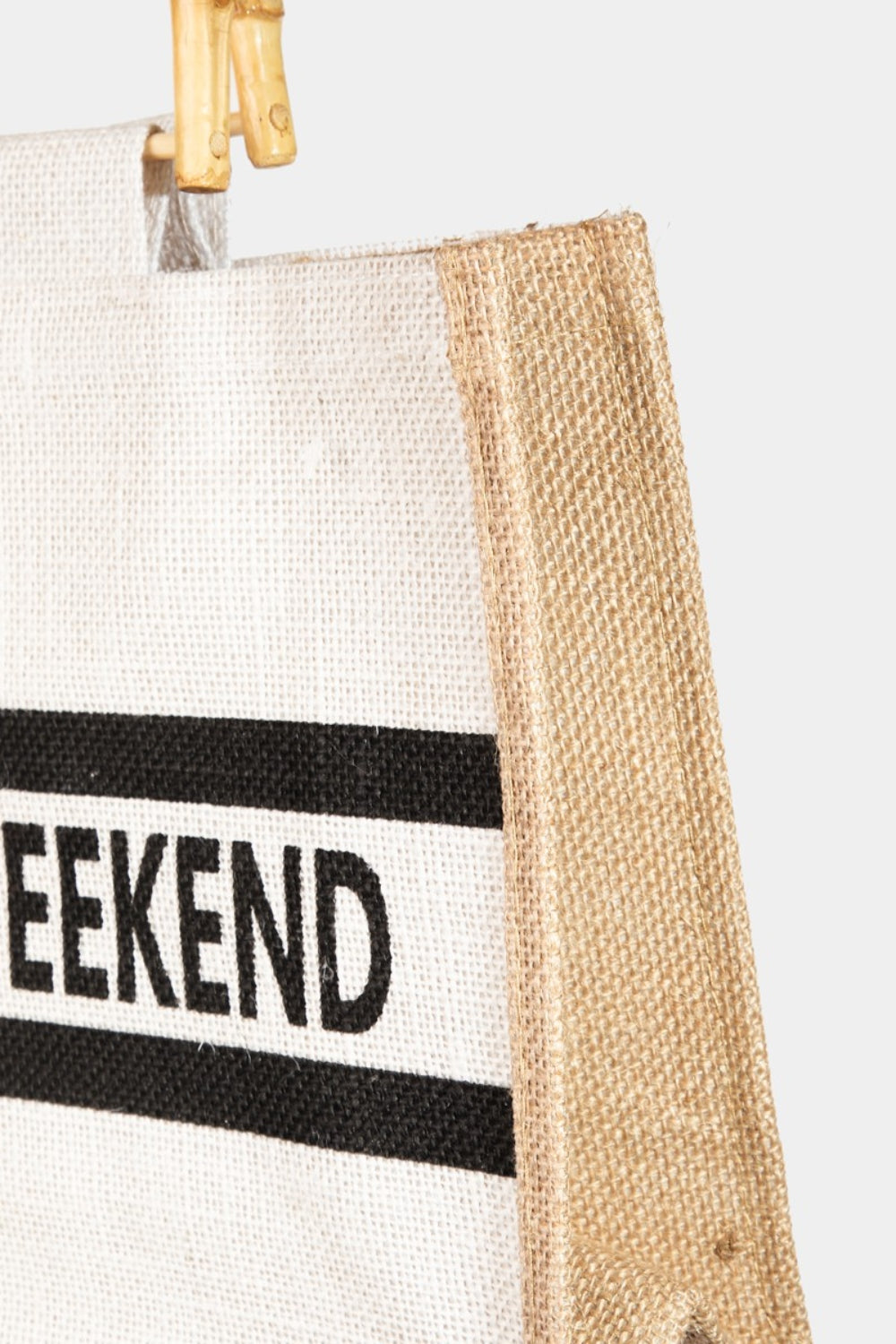 Fame Bamboo Handle Hello Weekend Tote Bag - Premium Bag -  Follower Of Faith Apparel Bags, Boho bag, book tote bags, Fame Accessories, Fast delivery, fast shipping, Handbag, Ladies bag, Large bag, Ship from USA, Tote bag, Trending bags, Weekender Bags Shop our Christian T-Shirts & Apparel