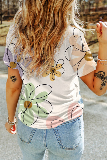 Floral Ladies T-Shirt - Premium Ladies T-Shirt -  Follower Of Faith Apparel Floral, floral tee, new arrival, new arrivals, Sale, Ship From Overseas, SYNZ, womens apparel, Womens floral t shirt, Womens floral top, Womens t shirt, Womens tee, Womens top Shop our Christian T-Shirts & Apparel