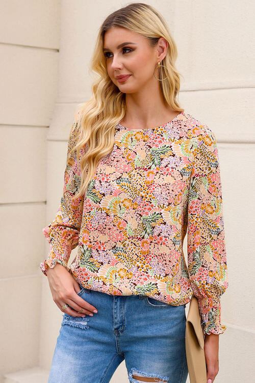 Floral Print Ladies Long Puff Sleeve Shirt - Premium Ladies Long-sleeve -  Follower Of Faith Apparel Floral, Floral design, Flower shirt, Ladies long sleeve, Ladies Long Sleeve Tee, Ladies shirt with flowers, Puff sleeve shirt, Ship From Overseas, SYNZ Shop our Christian T-Shirts & Apparel