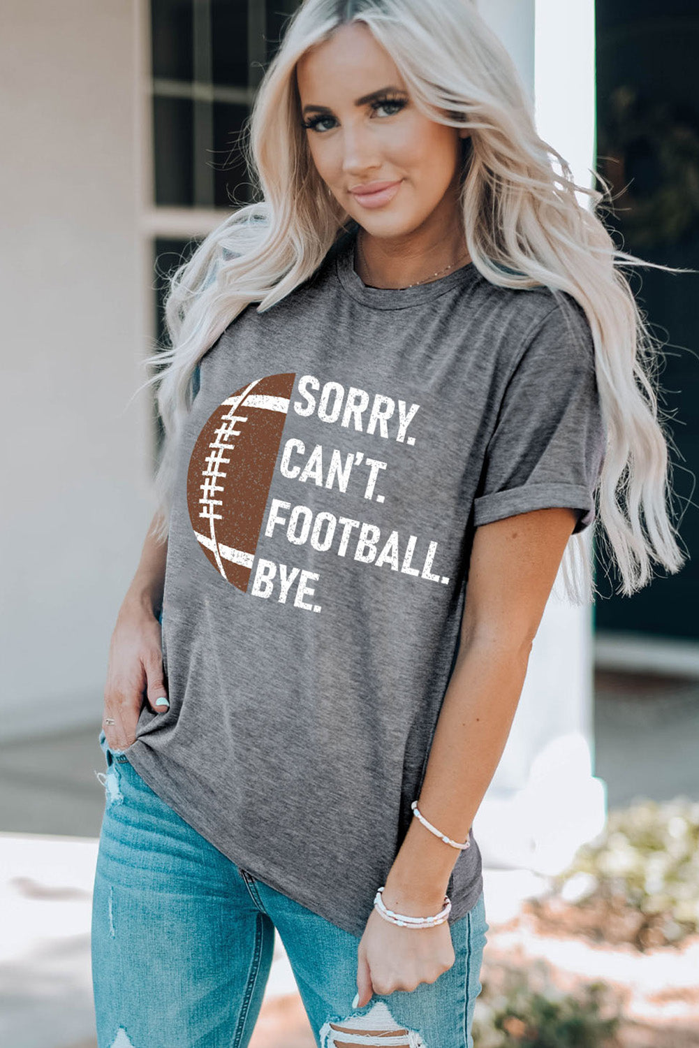 Sorry. Can’t.Football. Bye. Ladies T-Shirt - Premium Ladies T-Shirt -  Follower Of Faith Apparel Football apparel, Football fans, Football t shirt, new arrival, new arrivals, On sale, Sale, Ship From Overseas, SYNZ, Women’s football clothing, Women’s football shirts Shop our Christian T-Shirts & Apparel