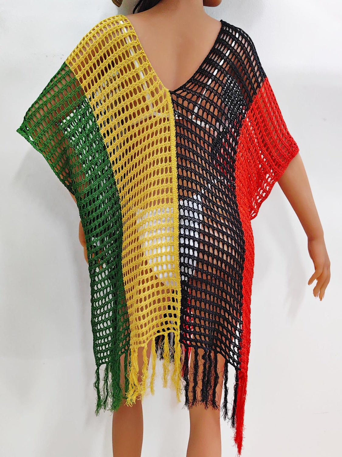 Fringe Color Block Ladies Cover Up (several colors) - Premium Ladies Coverup -  Follower Of Faith Apparel Beach cover up for women, Beach vacation clothing, Colorful cover up, Knit cover up, Ladies cover up, new arrival, new arrivals, O & Y.M, Sale, Ship From Overseas, Stylish beach cover up, Summertime cover up for women, Vacation apparel, Womens cover up Shop our Christian T-Shirts & Apparel