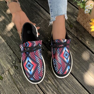 Geometric Round Toe Canvas Sneakers - Premium Ladies Shoes -  Follower Of Faith Apparel black, H@Y@H@E, Ladies sandles, Ladies shoes, Ladies shoes southwest style, Ship From Overseas, Shipping delay January 25 - February 18, Womens shoes Shop our Christian T-Shirts & Apparel