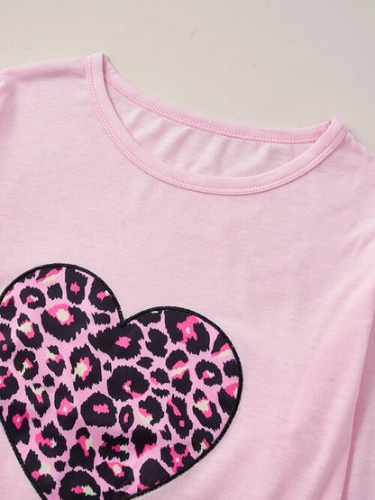 Girls Leopard Heart Graphic Top and Pants Set (sizes from 5T-12girls) - Premium Kids Sets -  Follower Of Faith Apparel D.Y.X, Heart sweatshirt, Hearts, Ship From Overseas, Valentine's Day Picks, Valentines day, Valentines picks Shop our Christian T-Shirts & Apparel