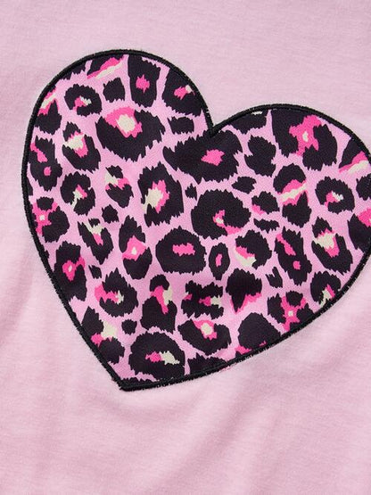 Girls Leopard Heart Graphic Top and Pants Set (sizes from 5T-12girls) - Premium Kids Sets -  Follower Of Faith Apparel D.Y.X, Heart sweatshirt, Hearts, Ship From Overseas, Valentine's Day Picks, Valentines day, Valentines picks Shop our Christian T-Shirts & Apparel